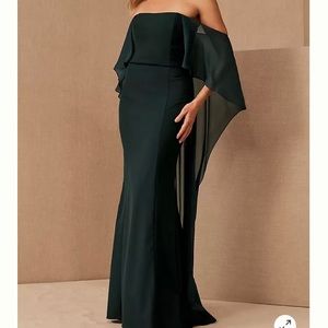 Beautiful strapless, cape like dress, chiffon material.